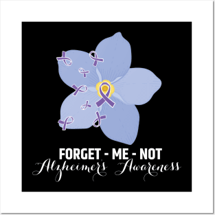 Forget Me Not Alzheimers Awareness, Ribbon, Purple Day, Alzheimer's Association, Dementia Care, Senior Care Posters and Art